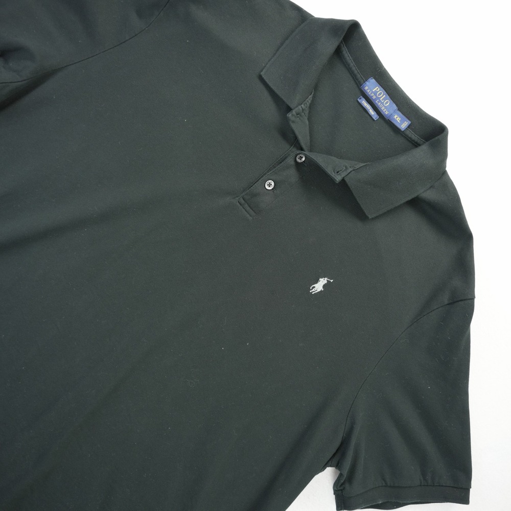 Polo Ralph Lauren Mens‎ XXL Black Stretch Mesh Short Sleeve Polo Shirt